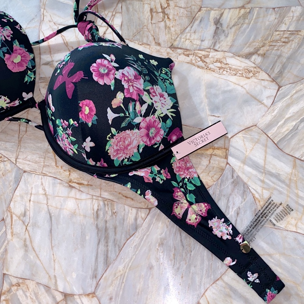 2 Pc Set VICTORIA SECRET Bombshell Super  Push-Up Swim Top 36C Botton Large - Picture 10 of 15